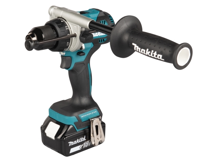 Makita iskuporakone 18V - DHP492Z, harjaton, 130/65Nm, 2 tehoasetusta, akku ja laturi - SOLO