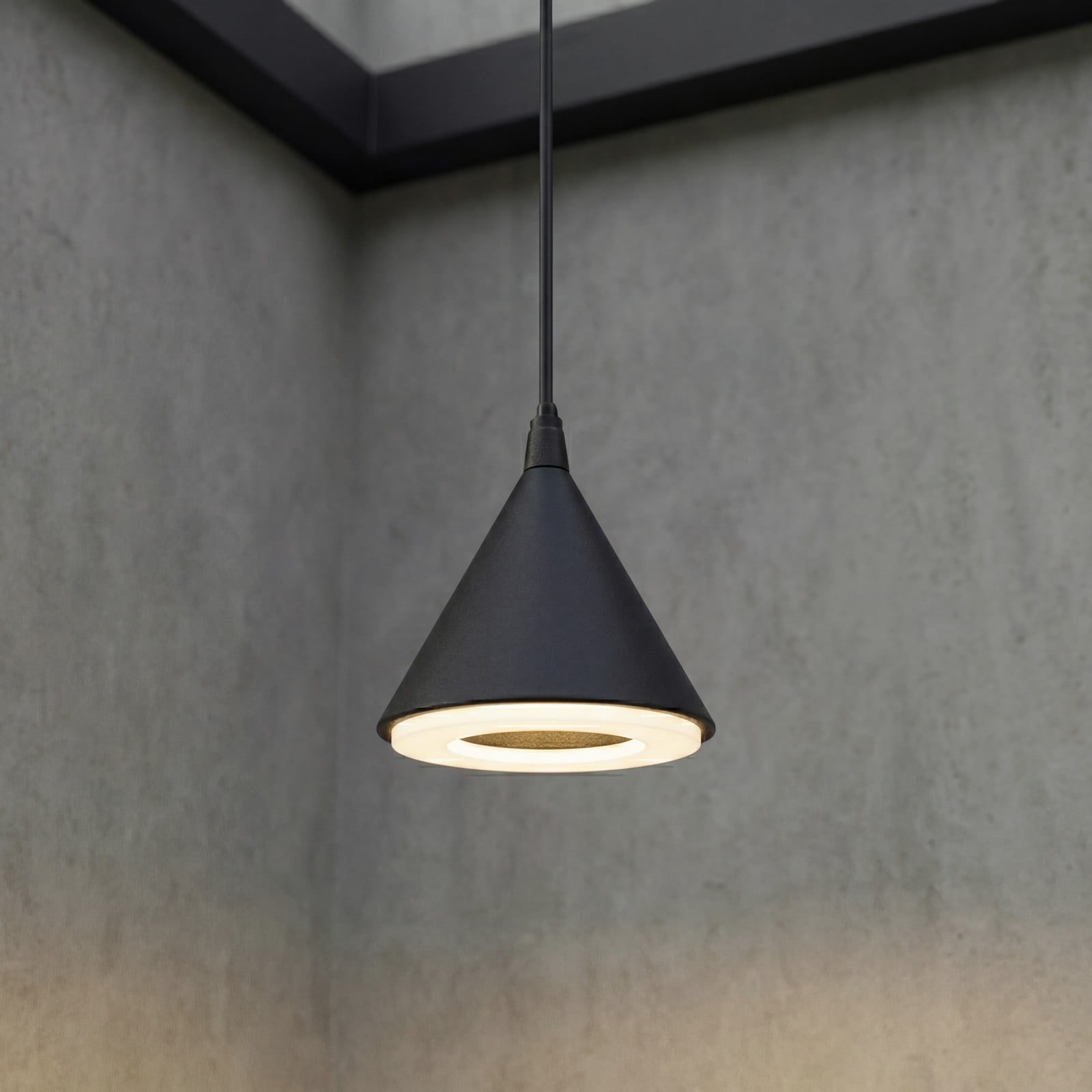 Soran LED-riippuvalaisin ulos, musta, Ø 15 cm